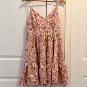 Pink, Floral, Summer Dress, Size Medium